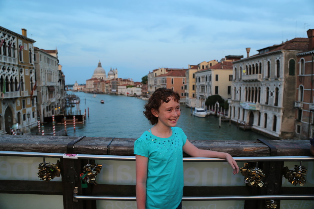 Sydney on the Accademia Bridge.