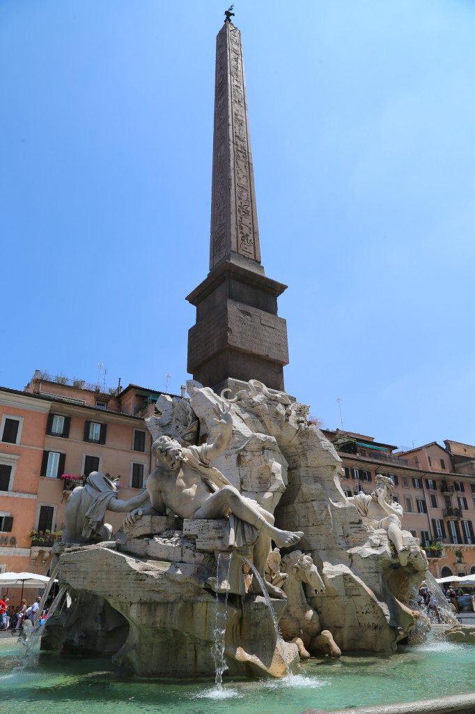 Fontana dei Quattro Fiumi (Fountain of the Four Rivers) in Piazza Navona.