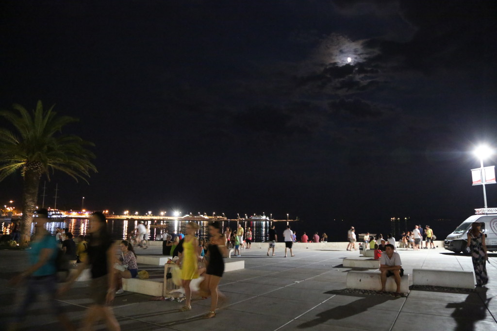 People enjoying the nightlife in Split.