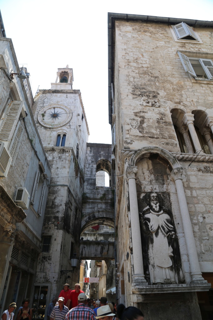 Outside one of the original walls now located in central Split.