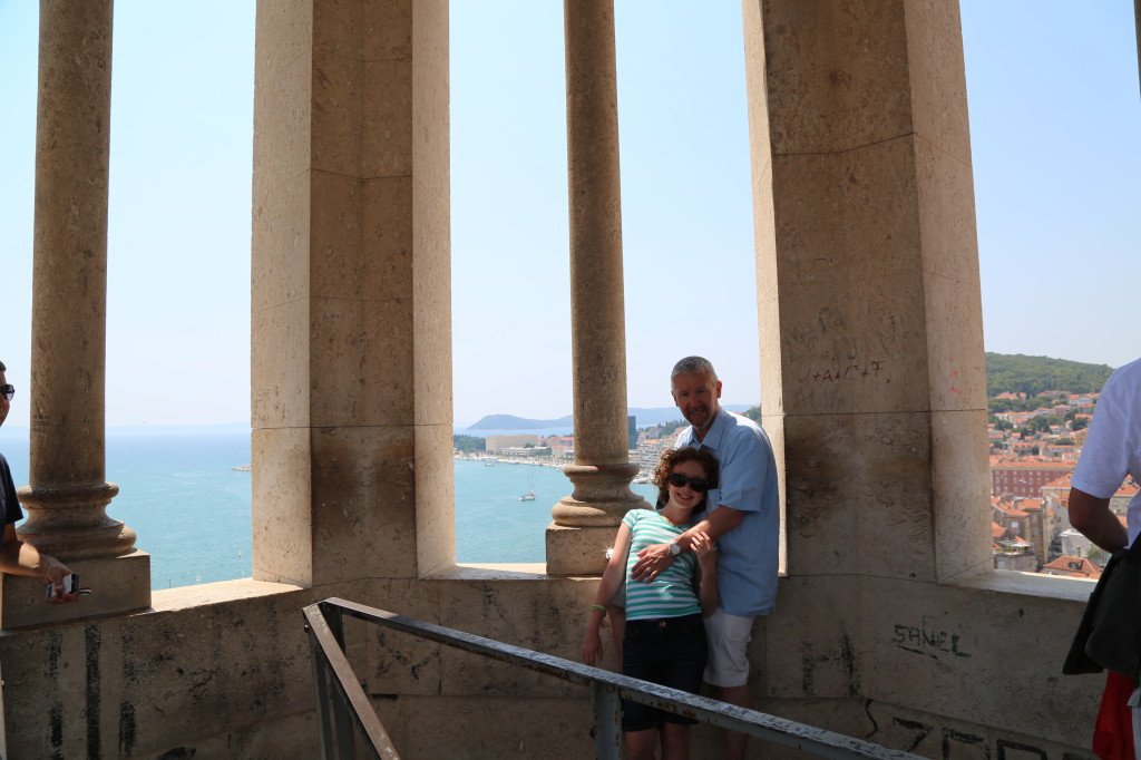 Sydney and Dad up high.