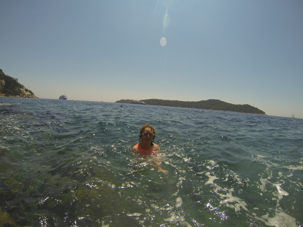 Syd swimming in the Mediterranean Sea.