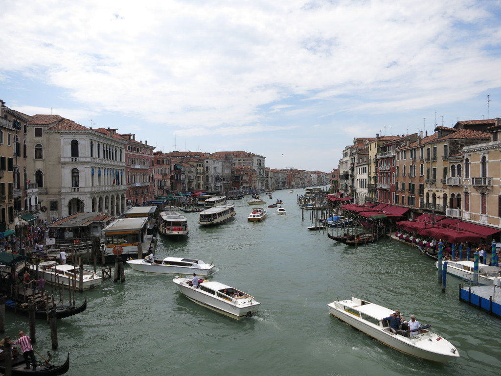 The Grand Canal from the Rialto Bridge. 